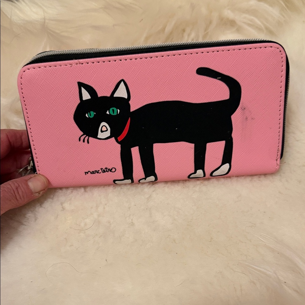 Marc Tetro Pink Cat Design Wallet